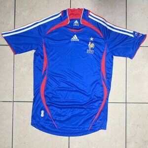 Pre-owned Vintage Adidas France 2006 Soccer Jersey Color Blue Size Small